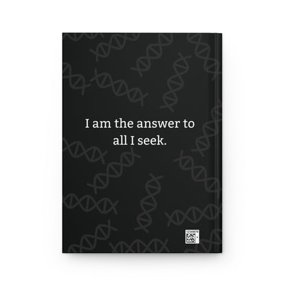 Black Hardcover Journal with Blue Avian Message