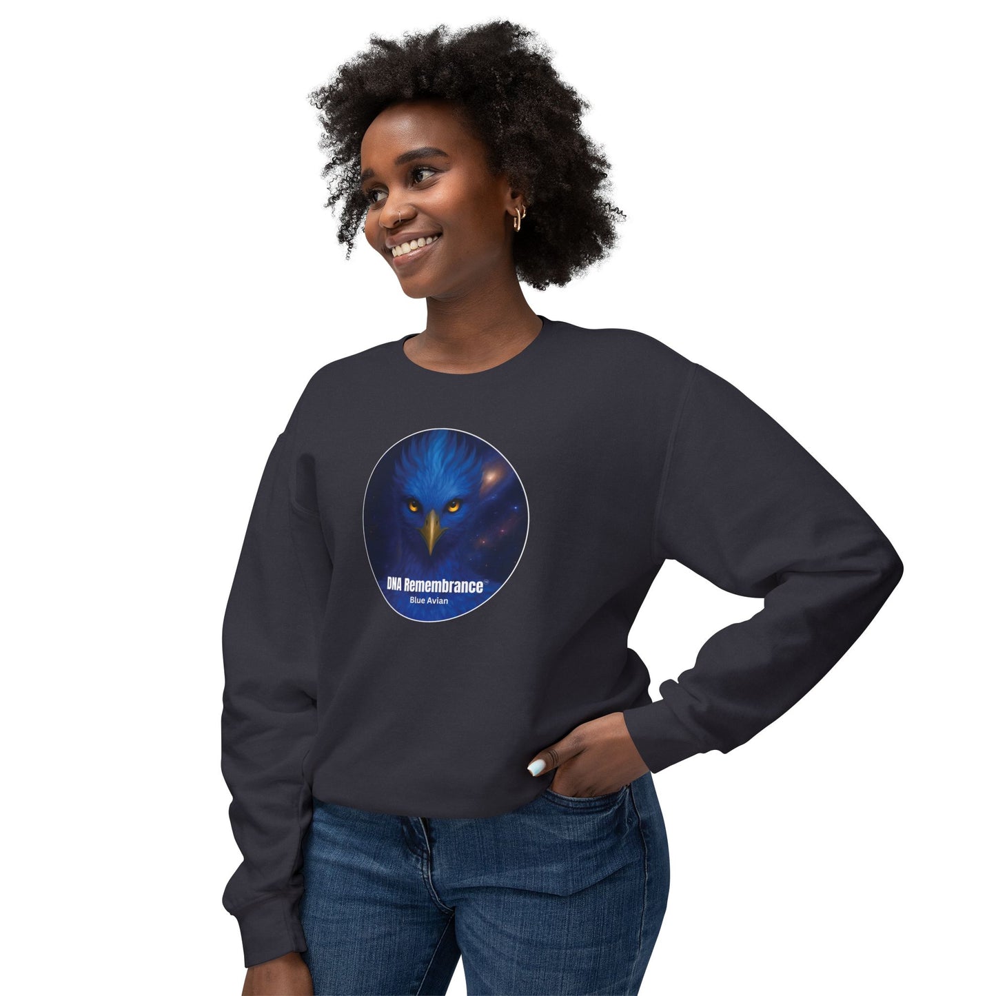 Blue Avian Starseed Sweatshirt – 100% Cotton