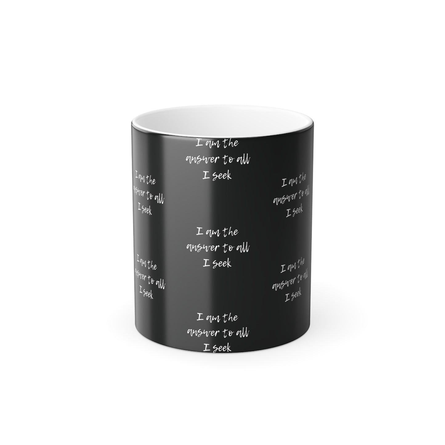 I Am The Answer (White Print) Color-Changing  Affirmation Mug