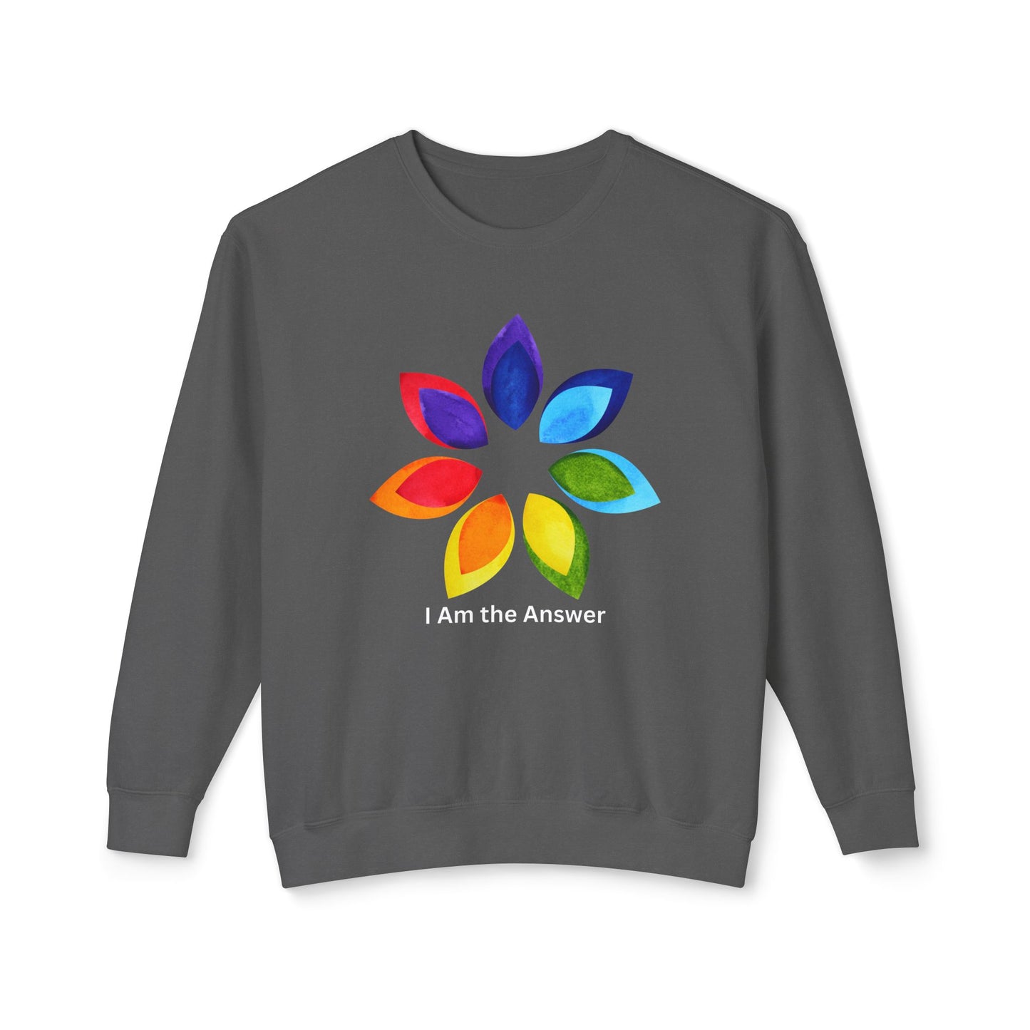 I Am the Answer Chakras Lightweight Unisex Sweatshirt - 100% Cotton