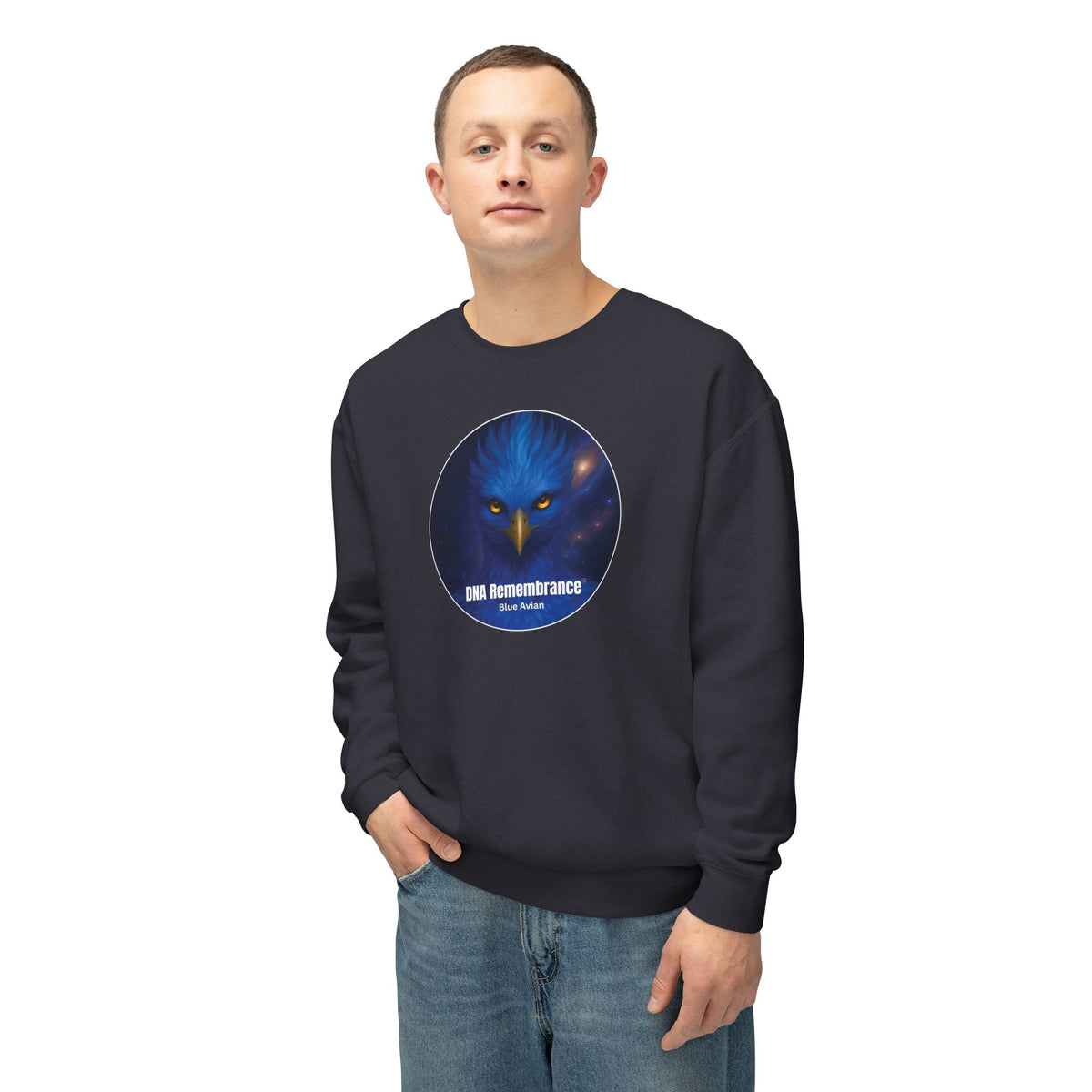 Blue Avian Starseed Unisex Sweatshirt – 100% Cotton
