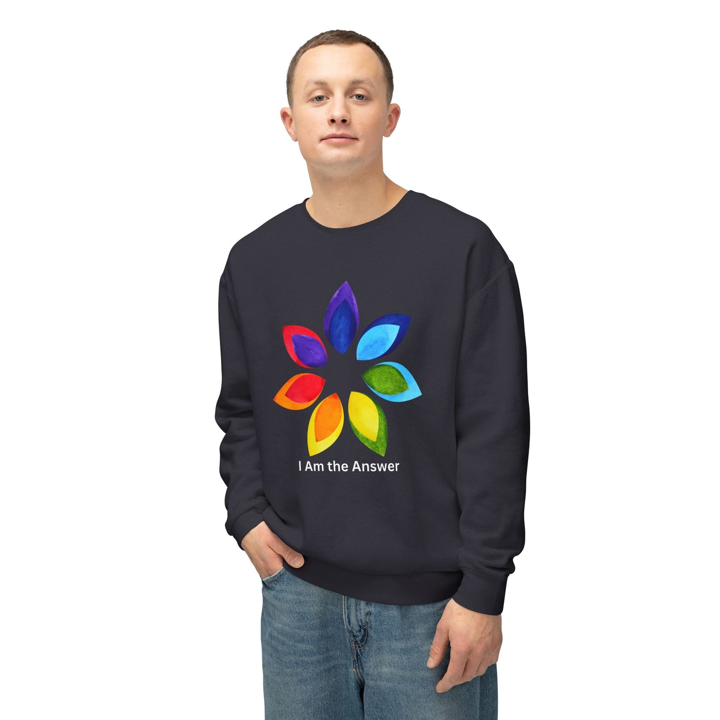 I Am the Answer Chakras Lightweight Unisex Sweatshirt - 100% Cotton
