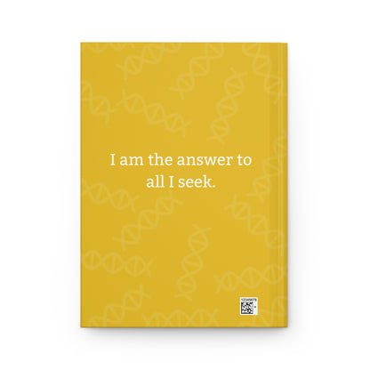 Yellow Hardcover Journal with Blue Avian Message