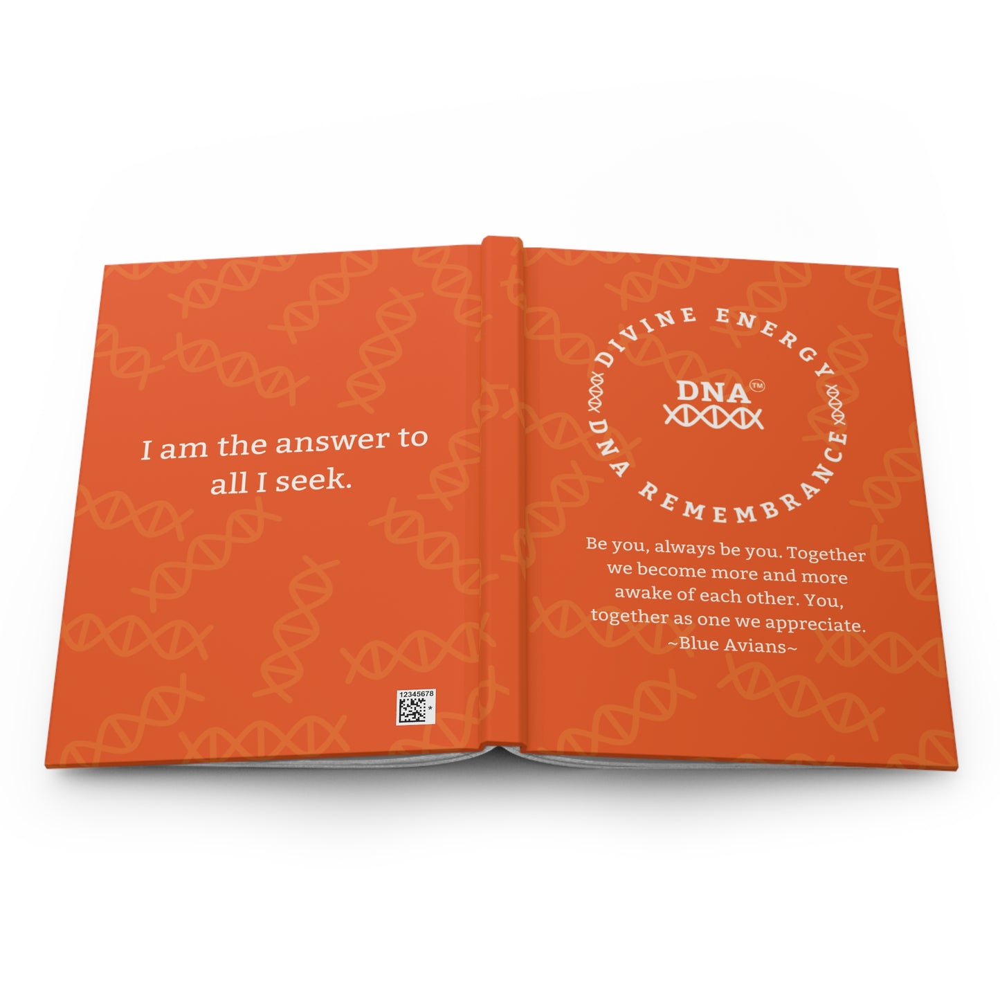 Orange Hardcover Journal with Blue Avian Message