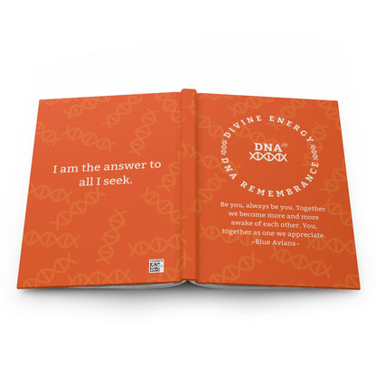 Orange Hardcover Journal with Blue Avian Message
