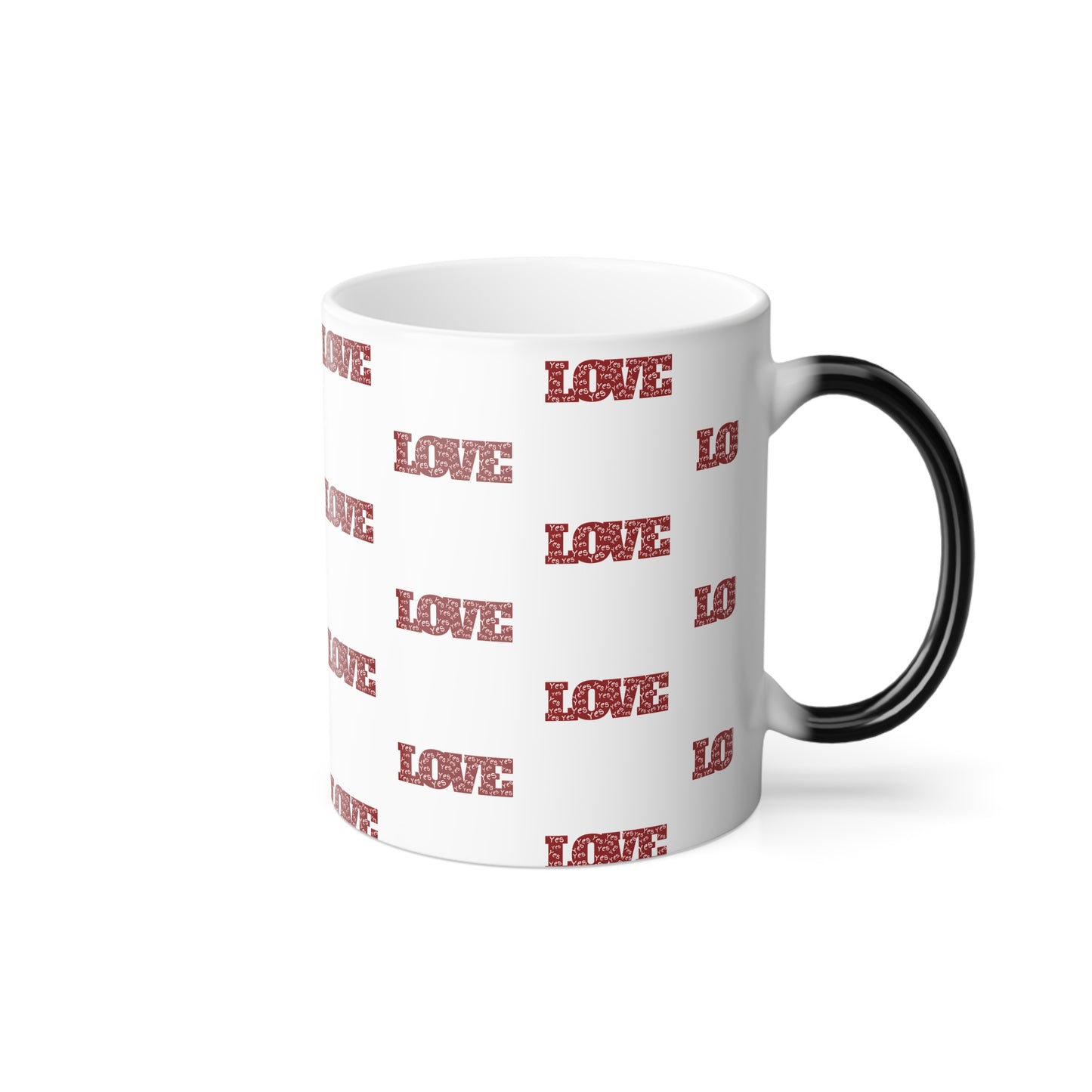 Yes to Love (Red Print) Color-Changing Affirmation Mug