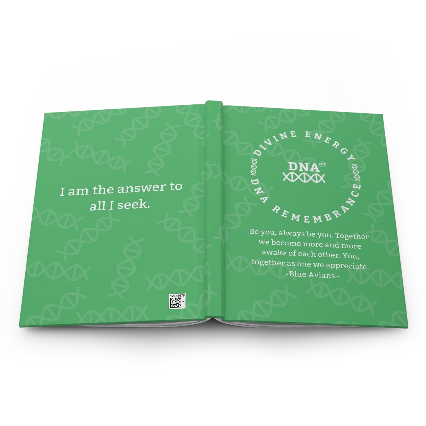 Green Hardcover Journal with Blue Avian Message
