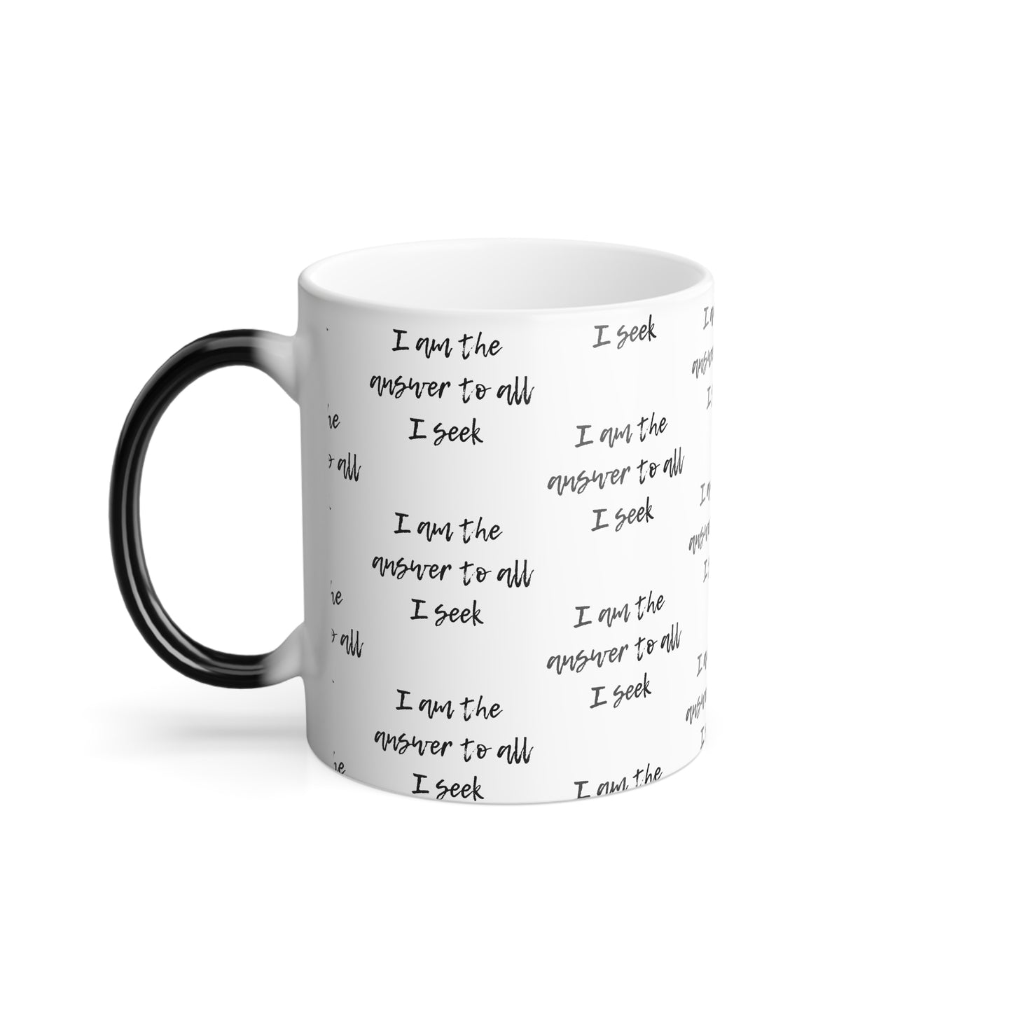 I Am The Answer (Black Print) Color-Changing  Affirmation Mug